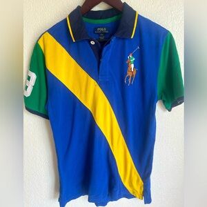 Polo Ralph Lauren Boys Big Pony Color Block Rugby Polo Shirt – Size Large
